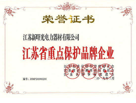 江苏省重点保护品牌企业